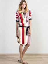 Striped Slim Fit Bikini Cover-up Dress