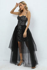 Ariel Black Sequin Diamante Dress