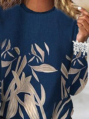 Floral Crew Neck Holiday Shirts & Tops