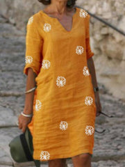 Half Sleeve Shift Vintage Dresses