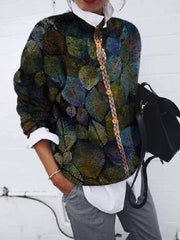 Long Sleeve Floral Shift Blouses For Women