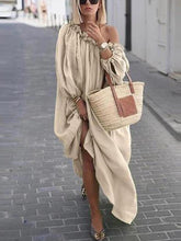 Loose Fashion Plain Women Off houlder Maxi Dresses