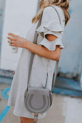 Loose Falbala Short sleeve Shift Dresses