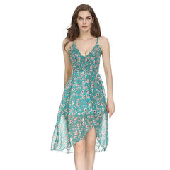 Floral Backless Vest Shift Dresses
