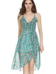 Floral Backless Vest Shift Dresses