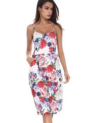 Floral Bell-bottoms Vest Jumpsuits