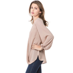 V Neck Irregularity Loose T-Shirts