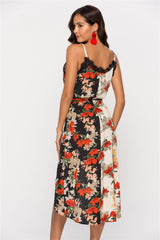 Floral Lace Vest Vocation Maxi Dresses