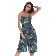 Floral Bell-bottoms Vest Jumpsuits