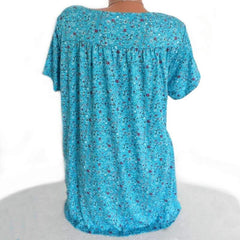 Floral V neck Short sleeve T-Shirts