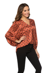 Fashion V neck Loose Blouses