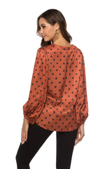 Fashion V neck Loose Blouses