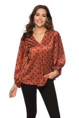 Fashion V neck Loose Blouses
