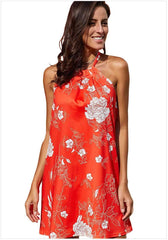 Floral Backless Off shoulder Shift Dresses