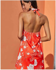 Floral Backless Off shoulder Shift Dresses