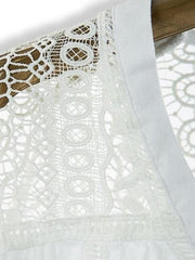 Fashionable v-neck lace patchwork flared sleeves BLOUSE