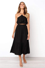 Summer Fashion Vest Backless Suit Skater Dresses