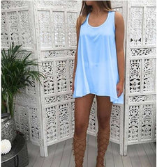 Summer Pure Sleeveless Shift Dresses