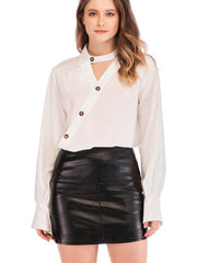 Fashion V neck Long sleeve Blouses
