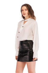 Fashion V neck Long sleeve Blouses