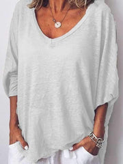 V neck Batwing sleeve Loose T-Shirts