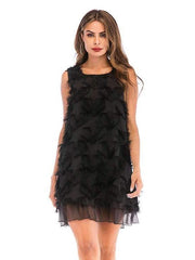 Lace Tassels Pure Shift Dresses