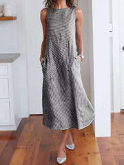 Striped Dresses Crew Neck Shift Daily Dresses