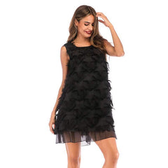 Lace Tassels Pure Shift Dresses
