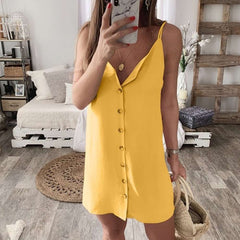 Fashion Vest Single breasted Shift Dresses