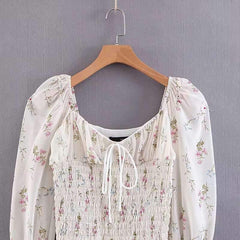Floral Elastic Drape Tee Shift Dresses