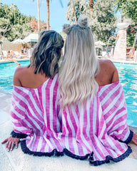 Fashion Stripe V neck Top