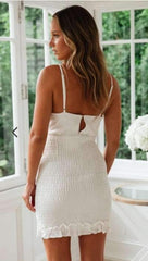 Summer V neck Backless Vest Skater Dresses