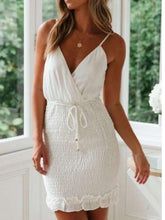 Summer V neck Backless Vest Skater Dresses