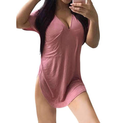 Summer V neck Plus Short sleeve T-Shirts