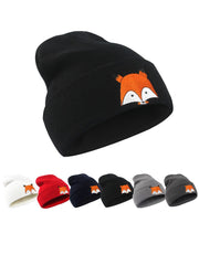 Little Fox Embroidered Winter Hat