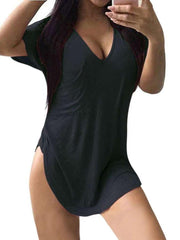 Summer V neck Plus Short sleeve T-Shirts