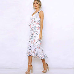 Fashion Sexy Print Falbala Bodycon Dresses