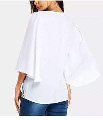 Fashion V neck Plus Casual Print T-Shirts