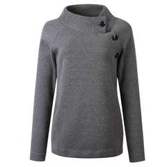 Fashion Stand collar Long sleeve Fastener Sweatshirts