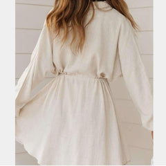 Loose Casual Long sleeve Lacing Shirt Skater Dresses