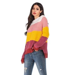 Fashion Stripe Knit Round neck Sweaters