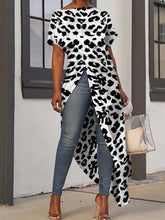 Irregular Hem leopard printed fashion T-shirts