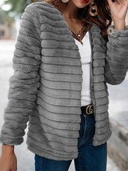 Faux Rabbit Fur Woman Fashion Coat