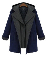 Fashion Woman Thick Pattern Long Winter Coat Woolen Overcoat