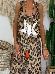 Leopard Print Casual Jumpsuits