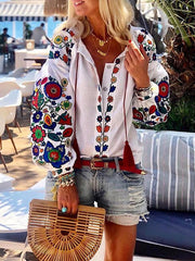 Floral Casual Printed Long Sleeve Blouses