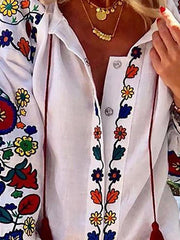 Floral Casual Printed Long Sleeve Blouses