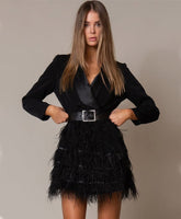 OPHELIE FEATHER BLAZER DRESS
