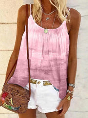 Gradient round neck vests