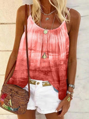Gradient round neck vests